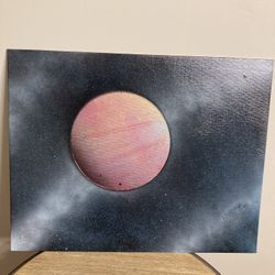 Celestial Planet And Galaxy Flat Canvas Painting 