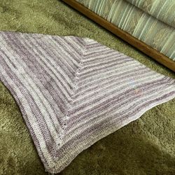 Crochet Thick Purple Shawl 