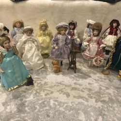 12 Vintage RARE porcelain Dolls