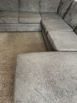 Gray Fabric Sectional Sofa with Chaise