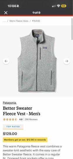 Patagonia Grey Vest Men’s - XXL priced to sell