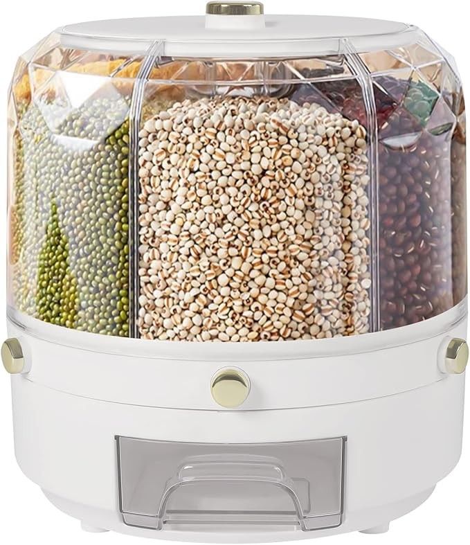 PIOJNYEN Grain Storage Container, Rotating Dispenser