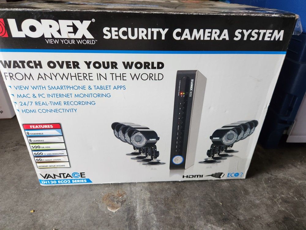 BNIB Complete security camera system with 8 night security cameras ECO2 8ch LED series