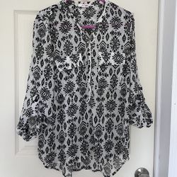 Black and white blouse 
