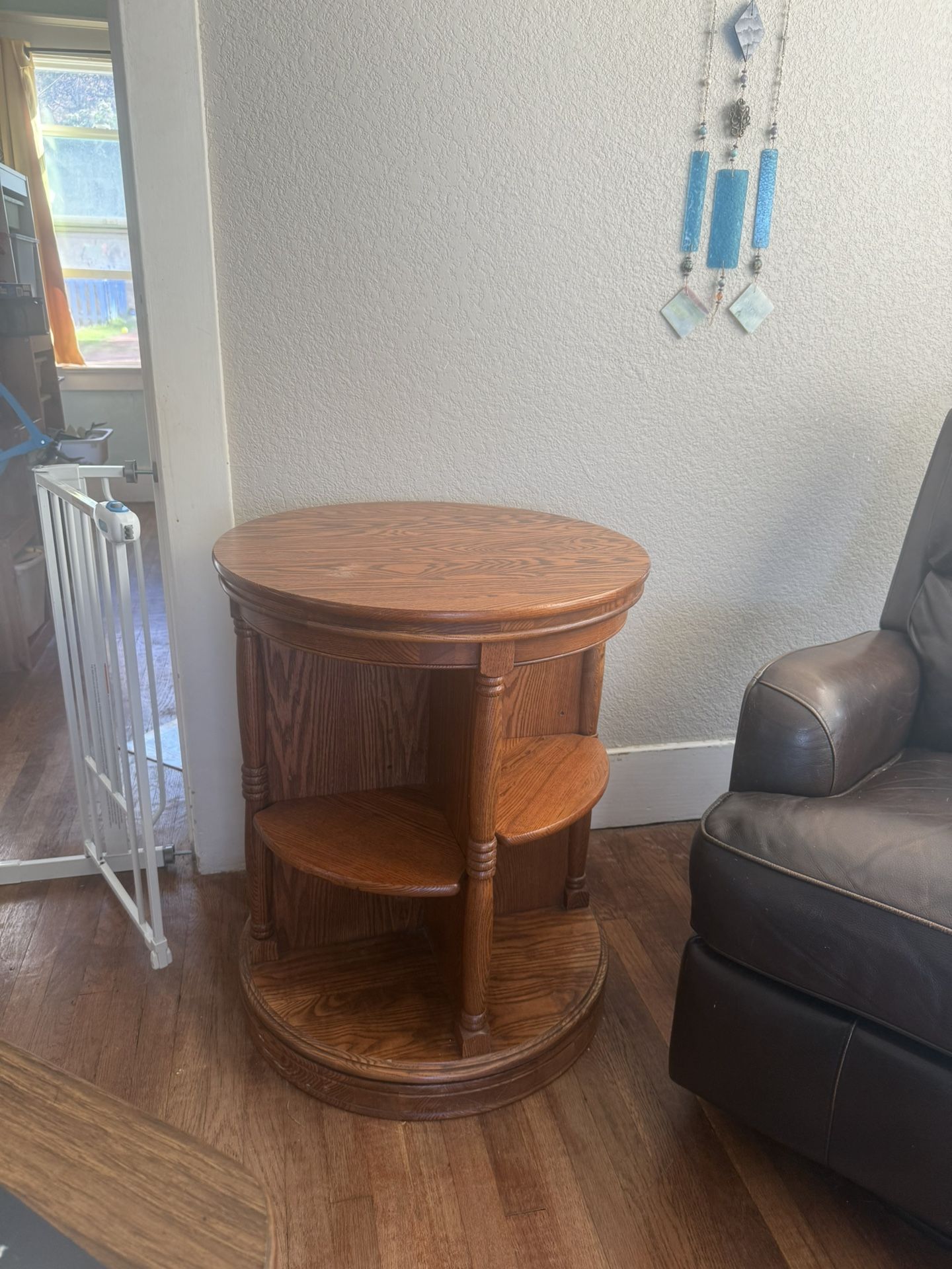 Rotating End Table Book Shelf