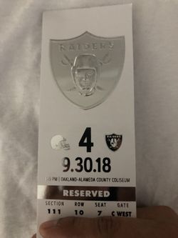 Raiders Vs Browns!!!!! $230!!!!Ticket