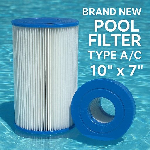 Pool Filter Cartridge Type A/C – 10” x 7” – Fits Intex, Summer Waves, Coleman