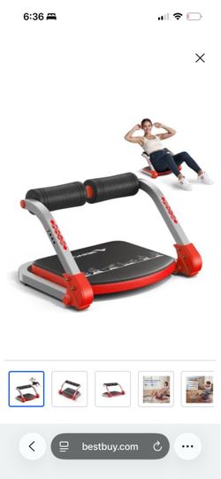 MERACH - Ab Crunch Machine Automatic Rebound for Home Gym Adjustable Sit Up Exercise Equipment with 3 Resistance Levels - Red