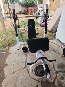 Weight bench and biceps  unit