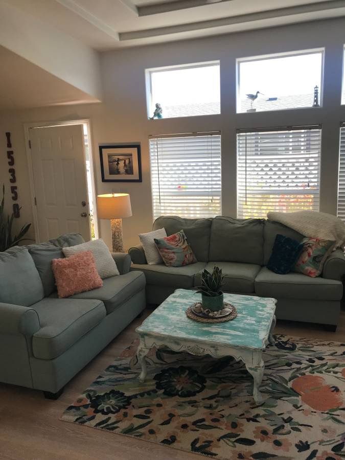 Seafoam Couch And Loveseat Set