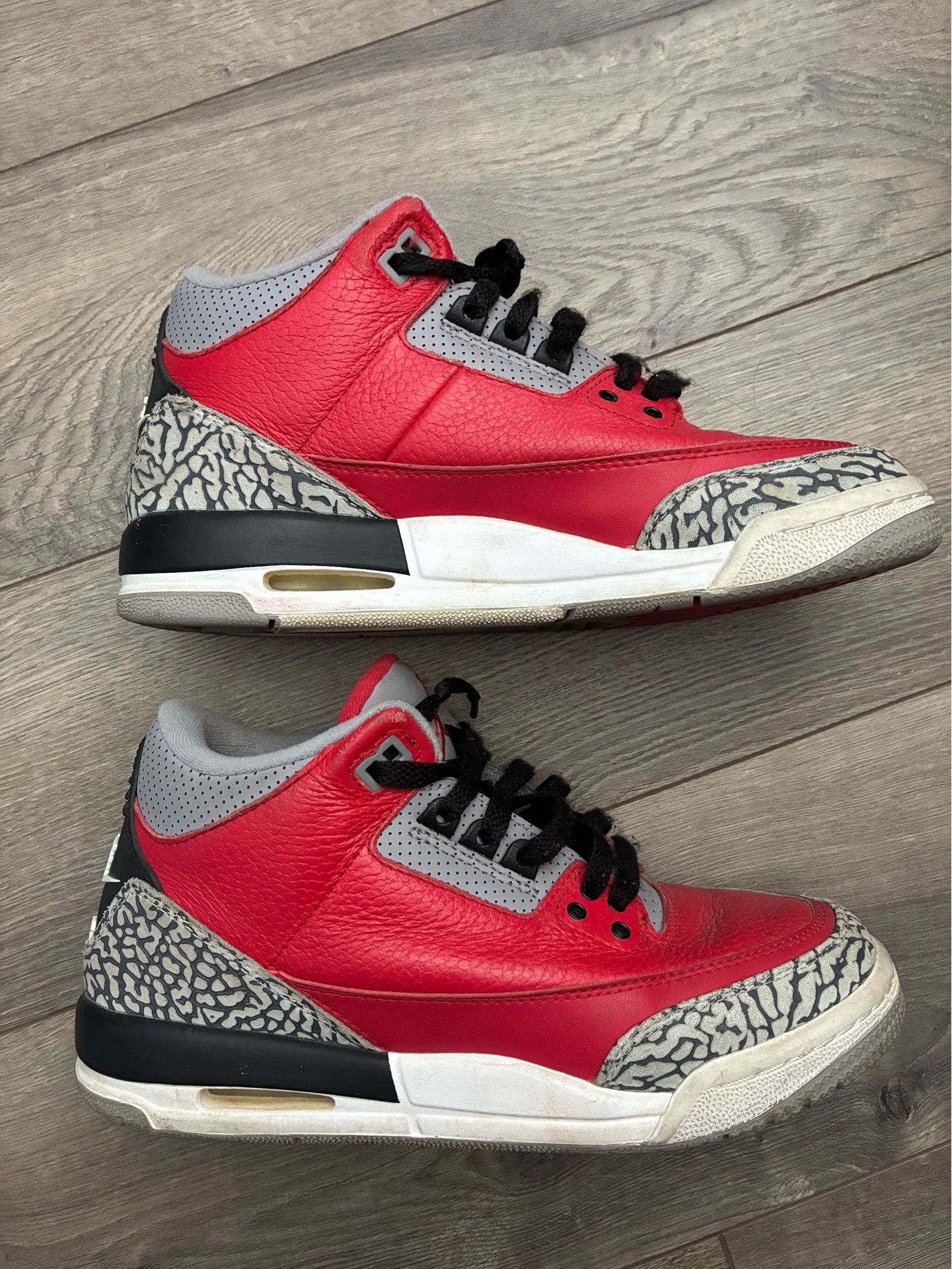 Nike Air Jordan 3 Retro Red Cement Sz 6y CQ0488-600 Reimagined III Unite IV XI