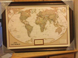 Framed World Map Wall Art