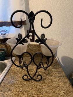 Iron candle holder decor