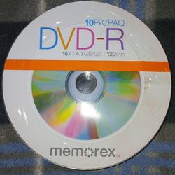 MEMOREX DIGITAL VERSATILE DISK- RECORDABLE 10-PACK