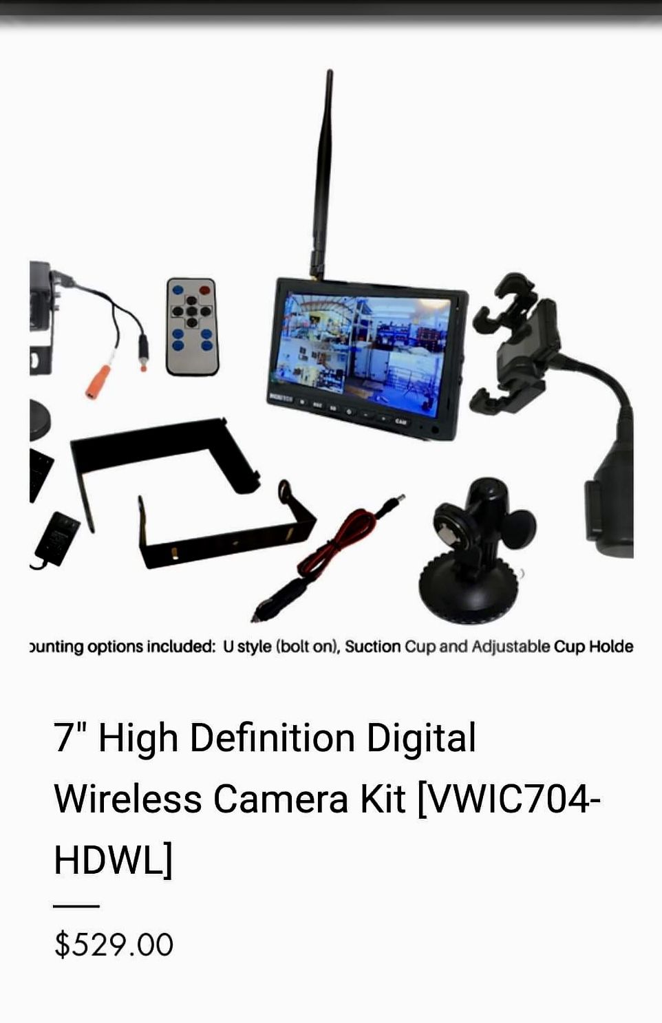 Vision Works 7” High Definition Digital Wireless Camera Kit [VWIC704-HDWL]