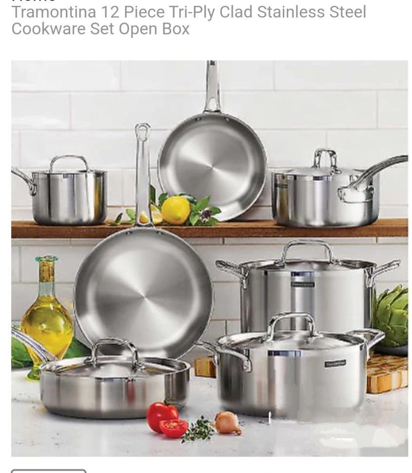 12 Piece Tramontina Stainless Steel Cookware Set Home & Garden