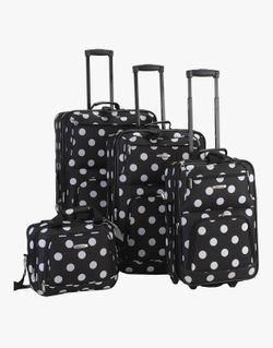 NEW Rockland Black Dot 4-Piece Travel Bag Set One Size