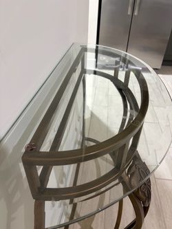 Glass Top Metal Console Table