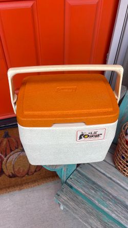 Coleman Lil' Oscar Portable Ice Box White Orange Plastic Cooler