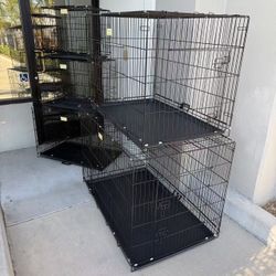 NEW Foldable Pet Cage Dog Crate Steel Wire Cage Metal Cage