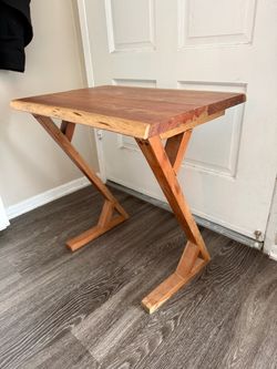 Solid wood side table