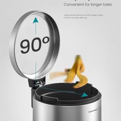 Bathroom Trash Can, 1.6 Gallon (6 L) Small Toilet Garbage Bin with Lid