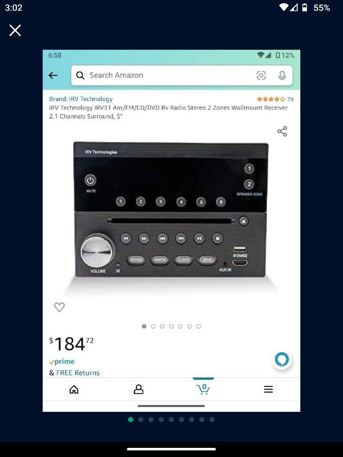 RV Reciever Or Boat Or Anything you like iRV Technology IRV31 Am/FM/CD/DVD Rv Boat Radio Stereo 2 Zones Wallmount Receiver 2.1 Channels Surround