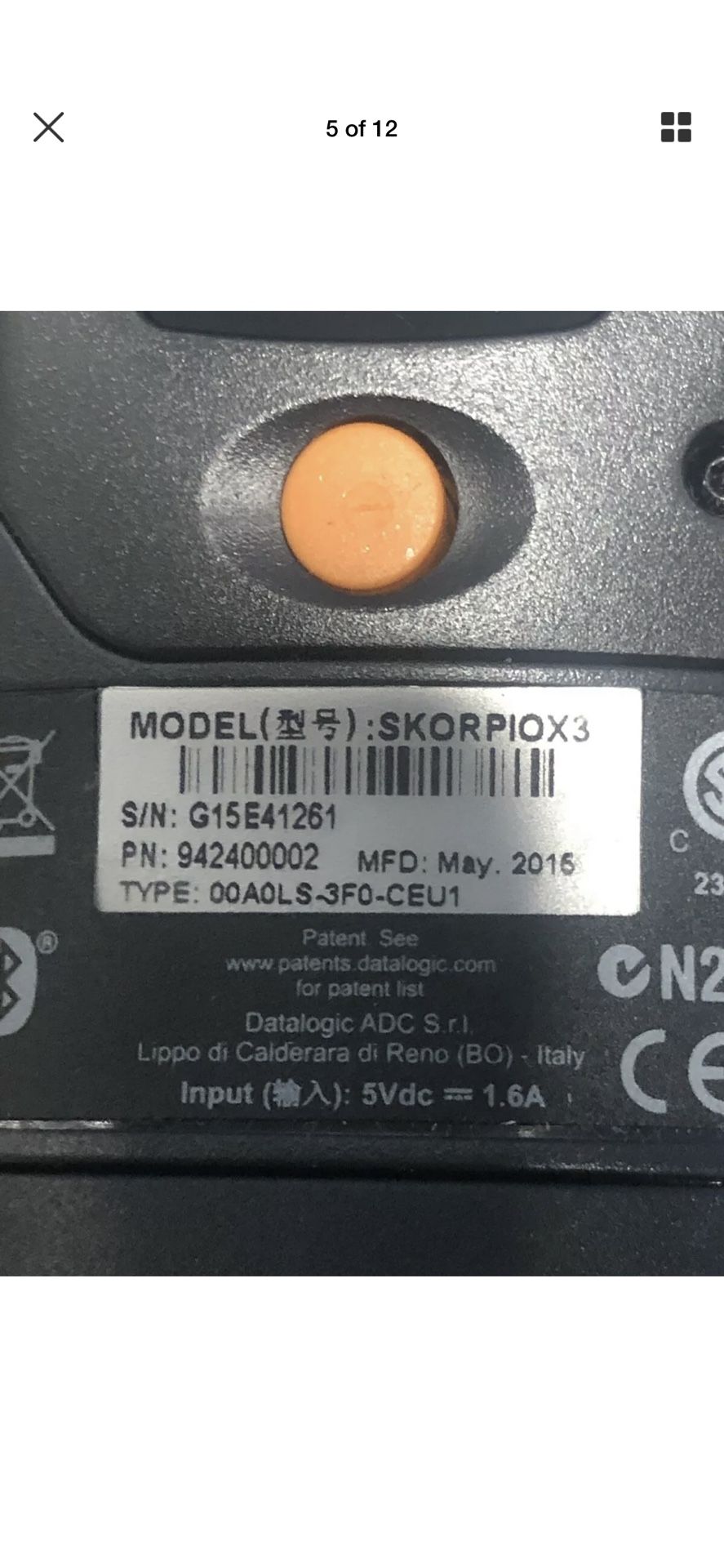 Datalogic Skorpio Scanner w/Trigger and docking Stations