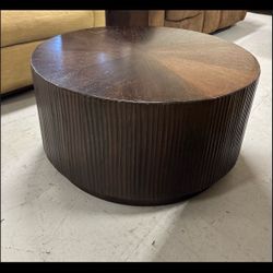 One Heavy Solid Wood Round Coffee Table