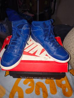 Nike Dunk High Blue Leather Sneakers