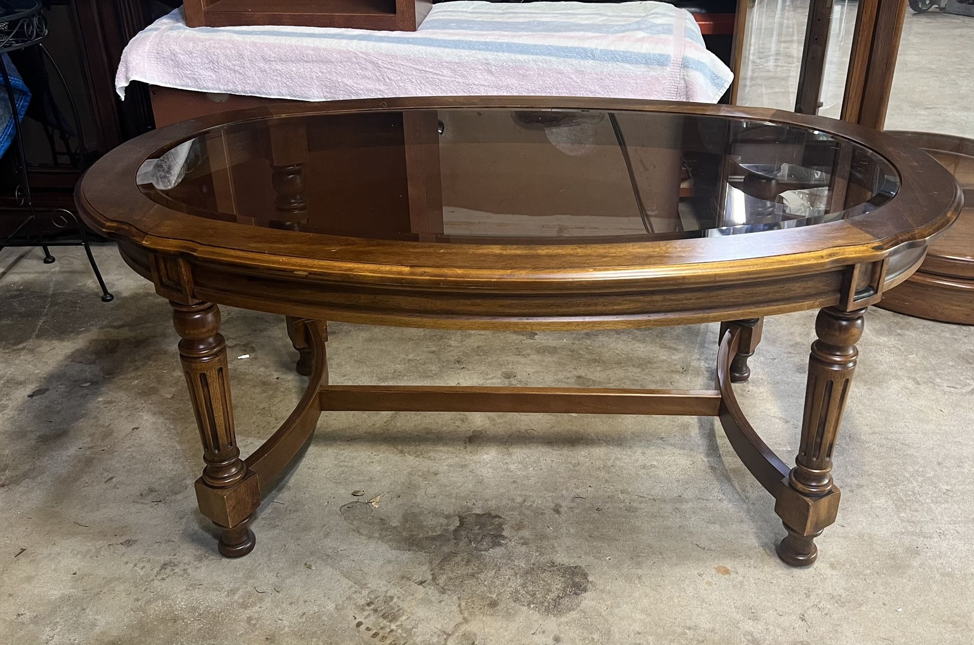 Wood & Glass Coffee Table 