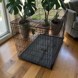 42-Inch Large Folding Metal Dog Kennel / Crate with Tray