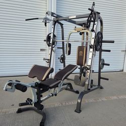 Marcy  MD-9010G  Smith Machine  Home Gym  w/  Weights   READ BELOW. FREE Dr0p0ff Avail.  FIRM PRICE. 