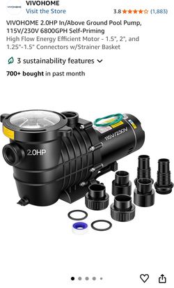 New Vivohome 2hp 115v/230v dual voltage Pool Pump