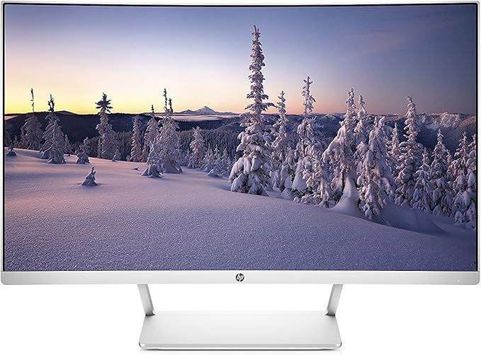 HP 27 Inch Full HD Curved Monitor 300 Nits, AMD FreeSync, VESA Mount, Adjustable Tilt, 5ms Response Time, LED Backlights, HDMI, DisplayPort for Laptop