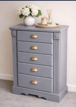 Gray 5-Drawer Chest / Dresser FREE DELIVERY