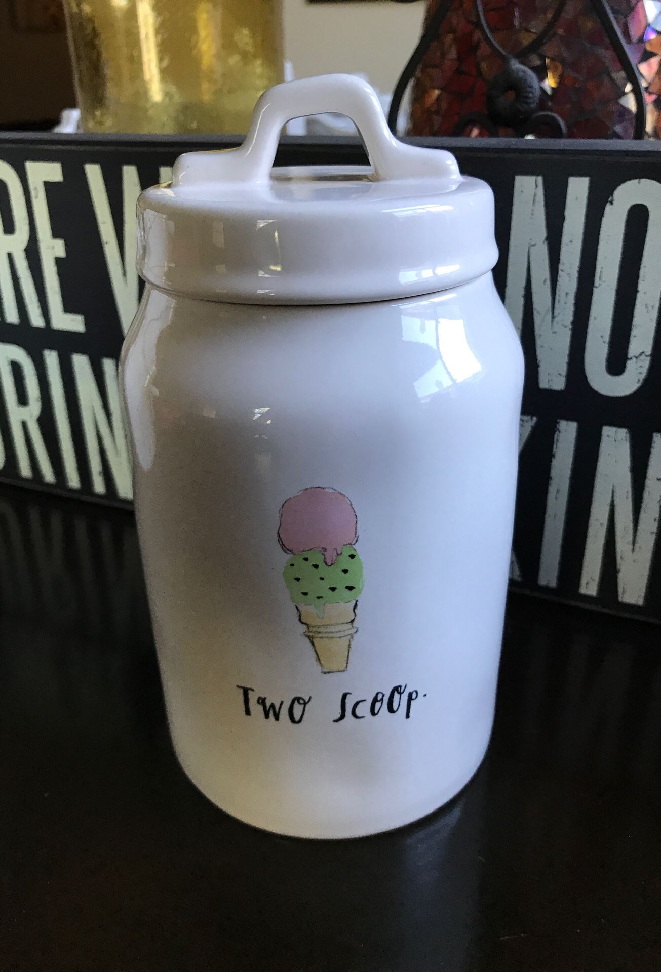 Rae Dunn Two Scoop Ice Cream Canister for Sale in Visalia, CA OfferUp