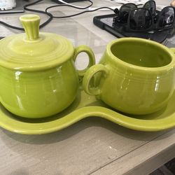 Fiestaware Lime green Sugar/Creamer Set