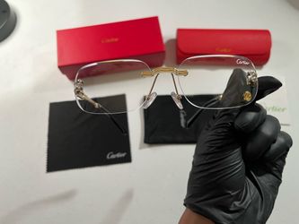 Cartier Clear Lenses Gold Frame 140mm