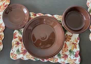 Fiesta Ware Brown Ceramic Dish Set