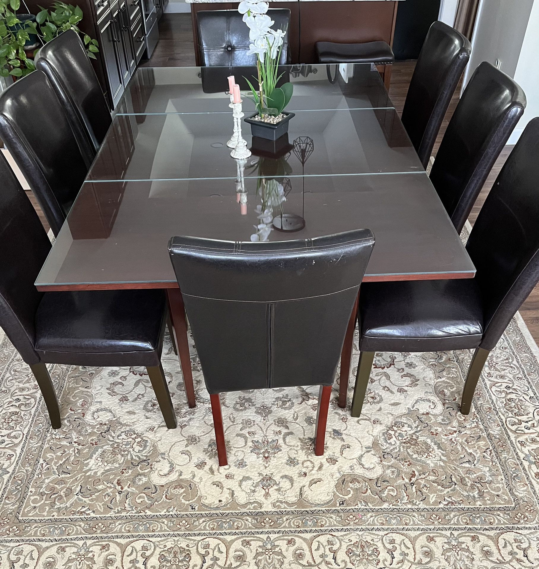 Dining Room Table and Eight Chairs 