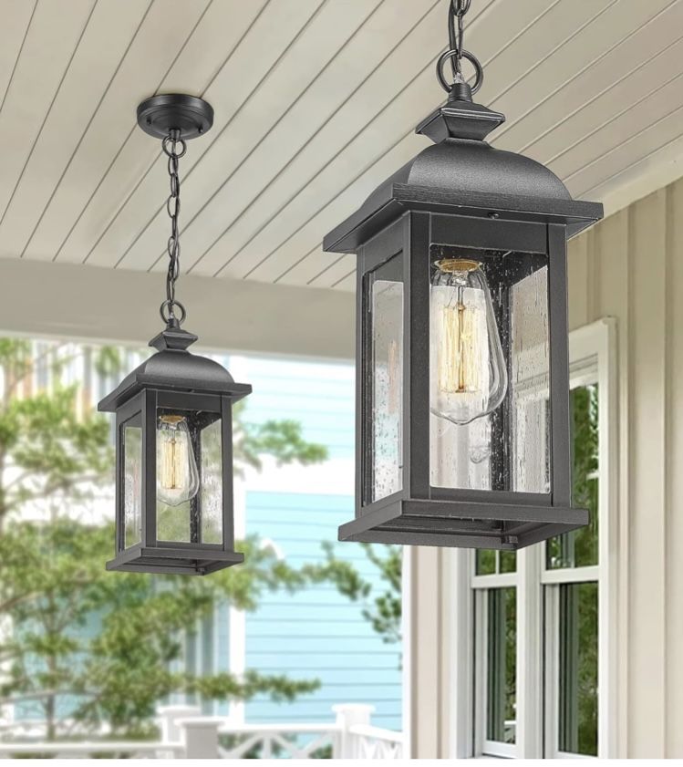FEMILA Outdoor Pendant Lights for Porch, Exterior Hanging
