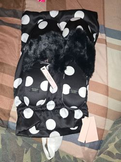 Victoria's Secret Polka Dot Satin Pajama Set with Slippers