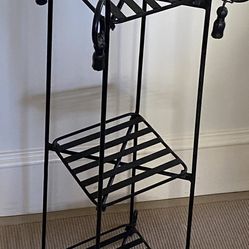 Black Wrought Iron Plant Planter Stand 36” H 