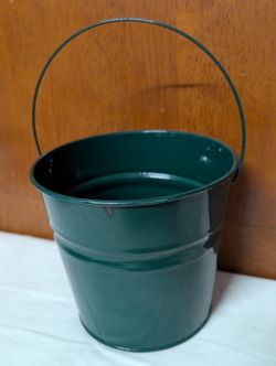 Set of 2 Decorative Vintage Metal Buckets – Great for Crafts, Storage, or Decor!

