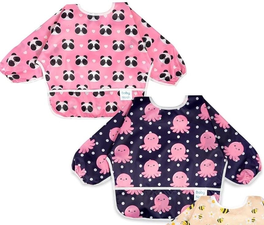 $15 - (2) Baby/Toddler Waterproof Feeding Bibs Coveralls 