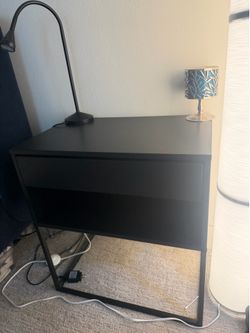 IKEA Black Bedside Table