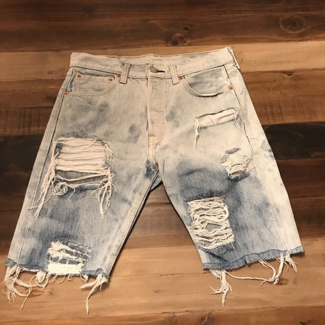Stiletto Levi’s 501 Custom Dyed and Ripped Up Jeans