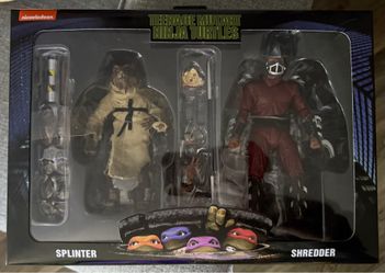 NECA - Teenage Mutant Ninja Turtles (1990 Movie) -7” Scale-Action Figure – Splinter and Shredder 2 Pack