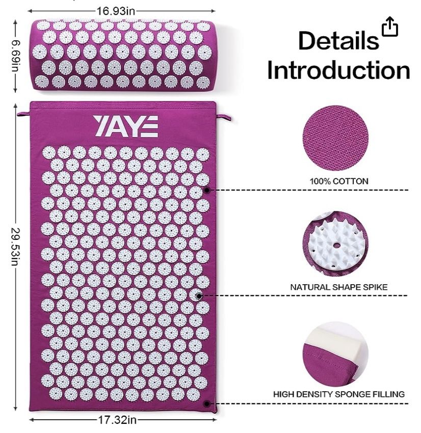 Acupressure Mat and Pillow Set
